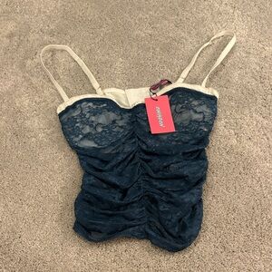 Edikted Cream Lace Bustier Top